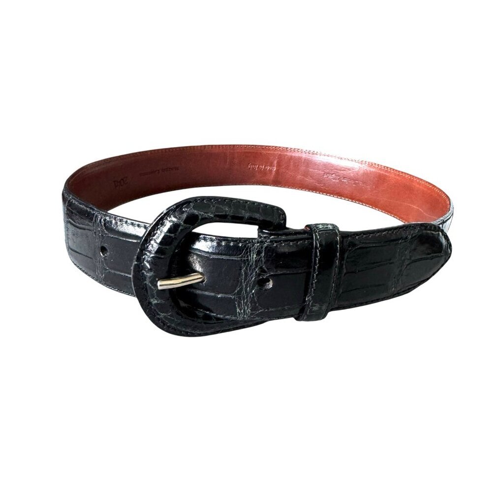 RALPH LAUREN Belt Collection Genuine Alligator Women's Size 28 black - Picture 3 of 14